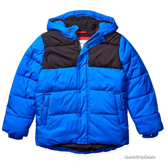 Heavyweight Hooded Puffer Jacket for Boys Water-Resistant Oversized Fit